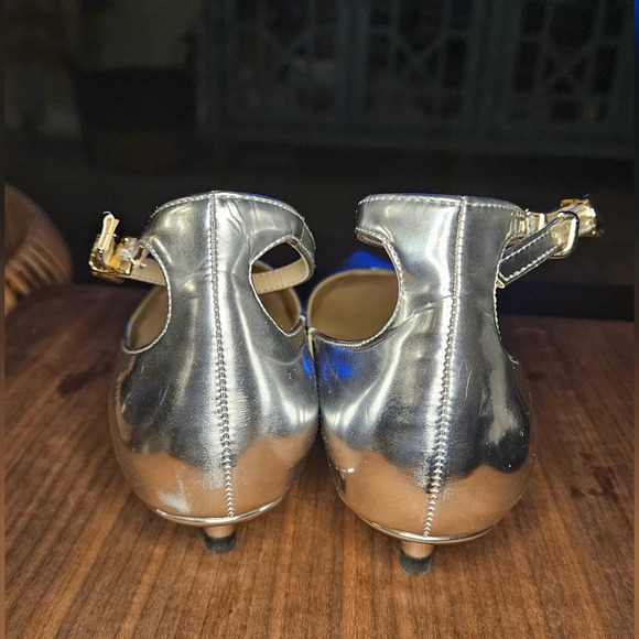 Charles & Keith Buckle Closure Ankle Strap Pointed Toe Pumps - Silver - Picture 8 of 15